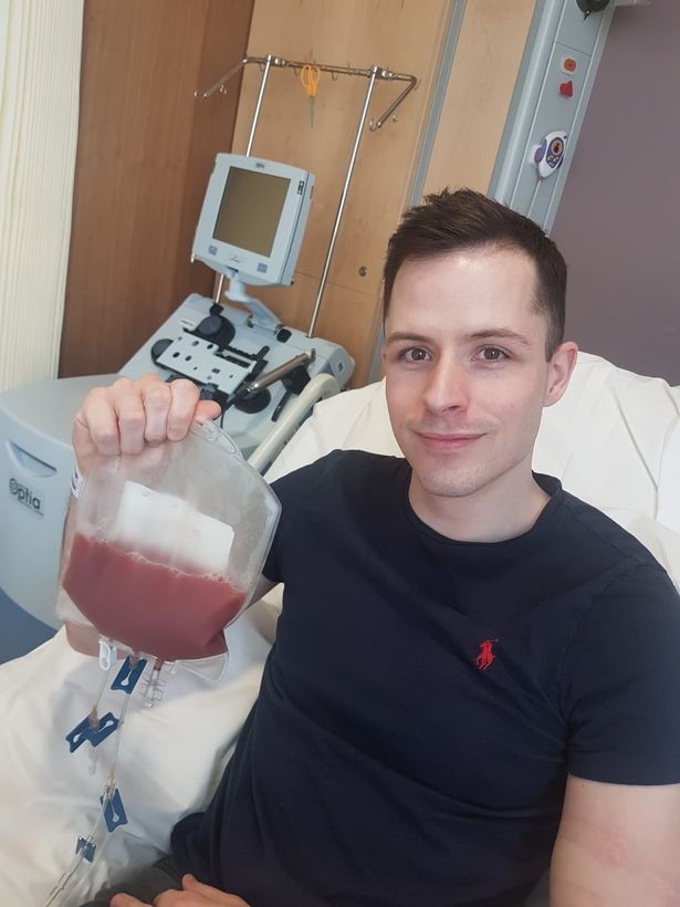 Alex having his stem cell extraction